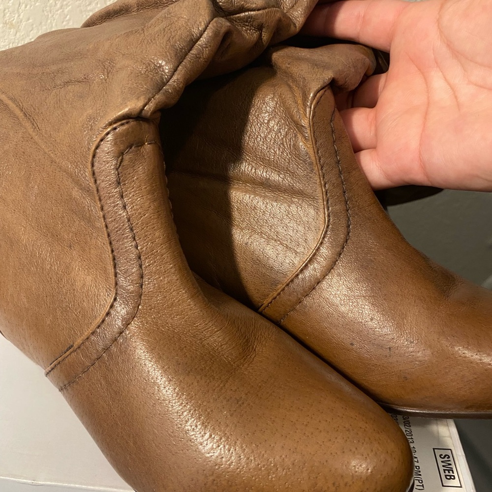 Steve Madden Brown Slouchy Leather Boots size 5.5 - Picture 4 of 6
